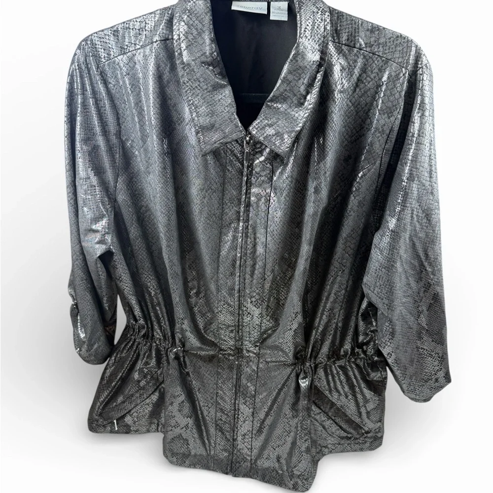 Zenergy by Chico’s metallic snake print jacket. - Picture 6 of 9